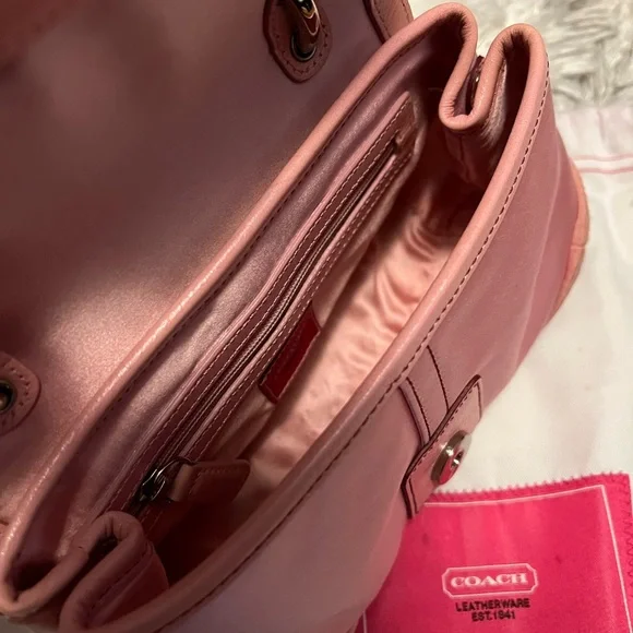 Coach Madison - 8975 Pink Satin & Suede Mini Top Handle - Limited Edition - Picture 6 of 8